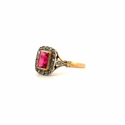 Bague 56 Bague Vintage Or Jaune Rubis & Diamants 58 Facettes 57-GS35197-2