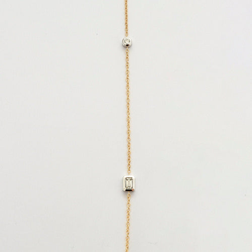 Collier Collier or jaune chaîne alternée de diamants 58 Facettes 3670