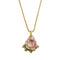 Collier avec rose émaillée