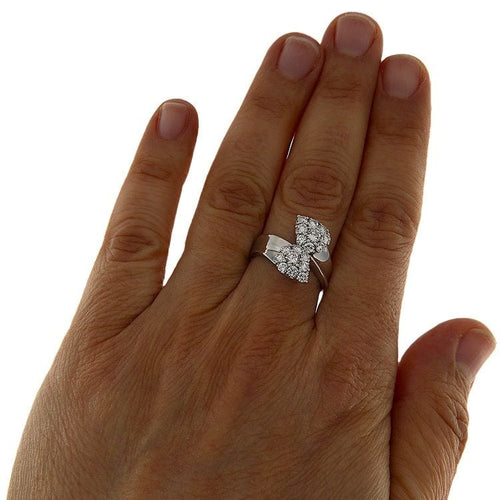 Bague 55 Bague contrarié en or blanc avec pavé de diamants de 1,30 ct 58 Facettes G3709