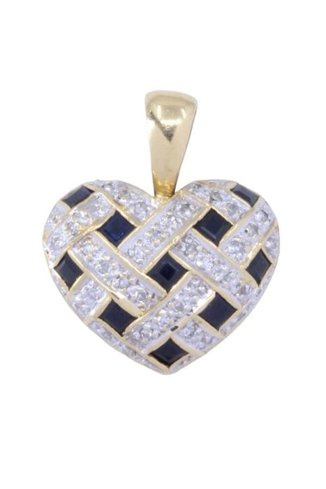 Pendentif Pendentif coeur or jaune saphirs et diamants 58 Facettes 089561