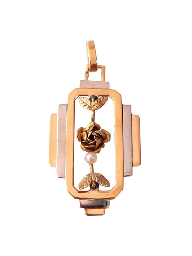 Pendentif Pendentif Art Déco en or jaune et blanc 58 Facettes PEND.ARTDEC-1313