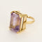 Bague cocktail en or jaune, améthyste