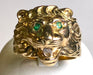 Bague 64 Bague lion or jaune émeraudes 58 Facettes