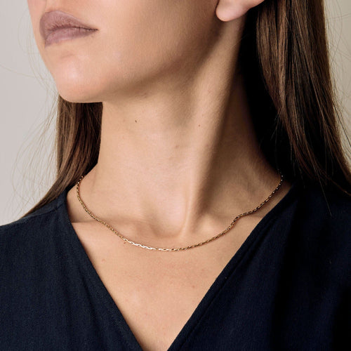 Collier Chaîne en or jaune composée d'une maille ronde 58 Facettes MON0853