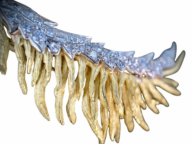 Pendentif Broche et pendentif ornée de 2 carats de brillants 58 Facettes