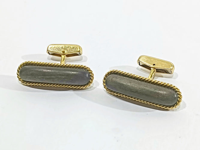 Boutons de manchette Boutons De Manchette Or Et ébène 58 Facettes 3083/4