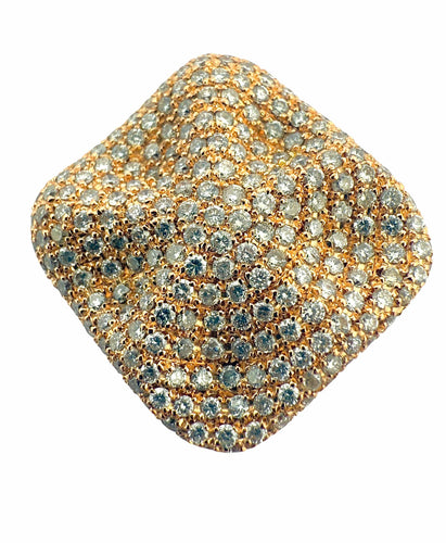 Bague 54 Chevalière en diamants signée NEUHAUS 58 Facettes