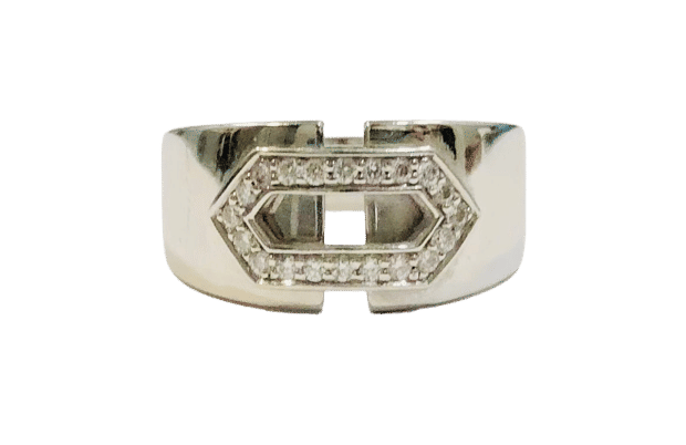 Bague 54 Bague or blanc et diamants 58 Facettes