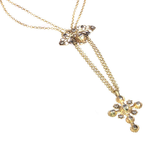 Pendentif Éclat divin : pendentif croix en or des années 1730 58 Facettes 20240-0285