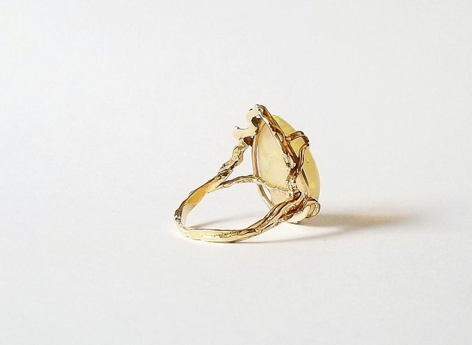 Bague 52 Bague or jaune 18k et Opale 58 Facettes