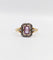 Bague 55 Bague pompadour or jaune, platine, améthyste et diamants taille rose (circa 1910) 58 Facettes A05298