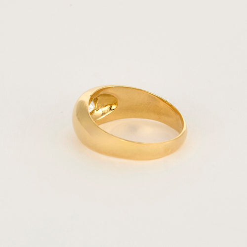Bague 55.5 Bague jonc or jaune et diamant 58 Facettes THI01753