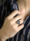 Bague 52 Bague chevalière vintage or rose aigue marine 58 Facettes 1219.8