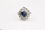 Bague 53 Bague Marguerite Or blanc Saphir Diamants 58 Facettes