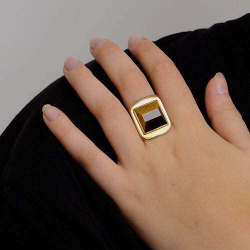 Bague 59 Bague Oeil de tigre 58 Facettes