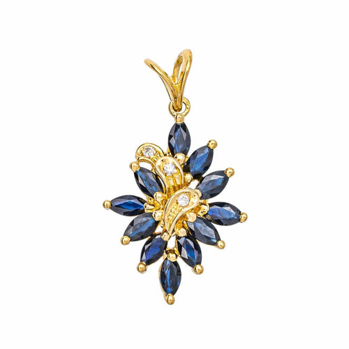 Pendentif Pendentif Or jaune Saphir, Diamant 58 Facettes 4508852CN