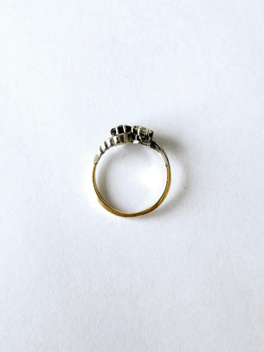 Bague 50 Bague Toi et Moi or jaune - Diamant et saphir 58 Facettes
