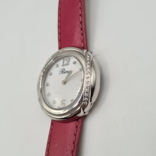 Montre Montre en acier modèle Rive Droite signée Poiray Paris sertie de diamants 58 Facettes