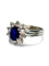 Bague 54 Bague marguerite or blanc saphir 2 ct et diamants 0,90 ct 58 Facettes 843