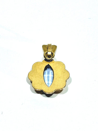 Pendentif Pendentif topaze bleue en or champagne 18 carats 58 Facettes