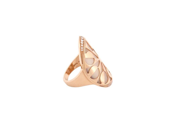 Bague 52 bague BULGARI intarsio nacre t52 en or rose 18k 14.3gr serti diamants 58 Facettes 267206