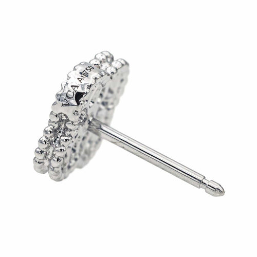 Boucles d'oreilles Van Cleef & Arpels Boucles d'oreilles Puces Sweet Alhambra Or blanc Diamant 58 Facettes 4160007RV