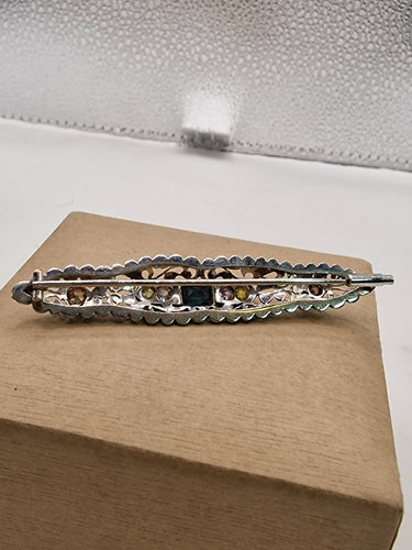 Broche Broche vintage en or blanc sertie de diamants fantaisie, années 1980 58 Facettes