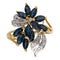 Bague 54 Bague Or jaune, Or blanc Saphir, Diamant 58 Facettes 2713693CN