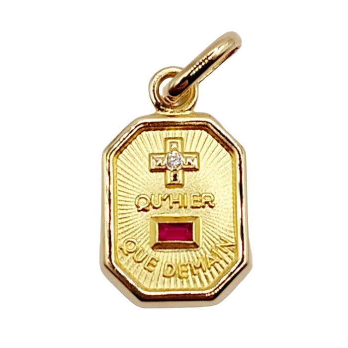 Pendentif AUGIS - Pendentif médaille d'amour or "+ qu'hier - que demain" - L’Exclusive 58 Facettes J10792X000