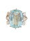 Bague 54 Bague cocktail en or gris ornée d'une aigue-marine et diamants 58 Facettes