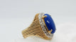 Bague 55.5 Bague vintage en or jaune, cabochon de Lapis Lazuli et diamants 58 Facettes 30305