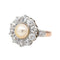 Bague 54 Bague Marguerite Or rose, Platine Perle, Diamant 58 Facettes 3685882CN