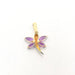 Pendant Dragonfly pendant yellow gold amethyst 58 Facettes
