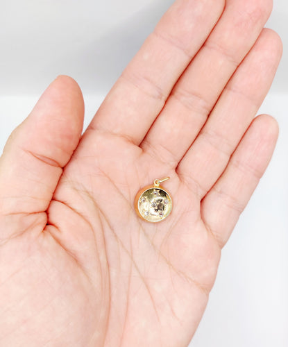 Pendentif Pendentif cible Art Déco or rose, diamants taille rose, serti étoilé (circa 1920) 58 Facettes A05794