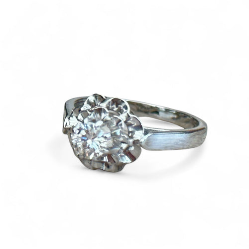 Bague 49 Solitaire diamant en or et platine 58 Facettes 225