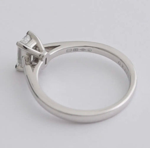 Bague 50 Bague de fiançailles GRAFF, « Paragon » avec diamant émeraude GIA 0,50 carat F/VVS1 58 Facettes