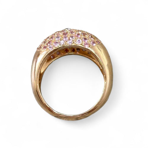 Bague 54 Bague dôme or, saphirs roses, diamant 58 Facettes 197