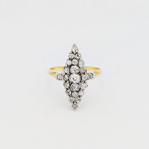 Bague 53 Marquise or jaune et diamants 58 Facettes 32190