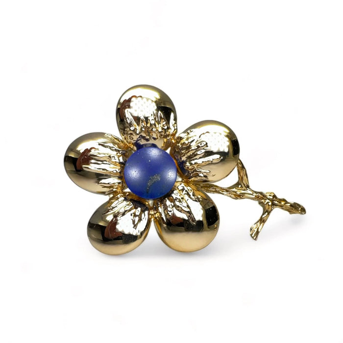 Broche CHAUMET - Broche marguerite Lapis-Lazuli Or Jaune 58 Facettes