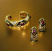Earrings Vintage blackened gold and yellow ruby ​​diamond earrings 58 Facettes
