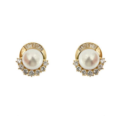 Boucles d'oreilles Boucles d'oreilles avec perles et diamants 58 Facettes 38271