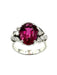 Bague 54 Bague vintage or blanc 18K, tourmaline rose et diamants 58 Facettes