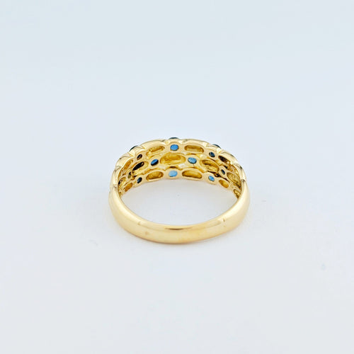 Bague 57 Bague en or jaune et saphirs 58 Facettes 33376