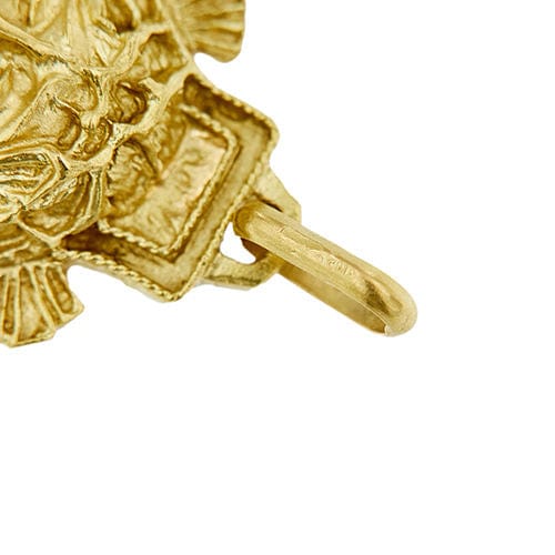 Pendentif en or jaune avec croix et Christ