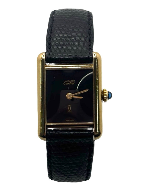 Montre Cartier - Montre Tank Must Vermeil cadran noir 20 x 28 mm 58 Facettes
