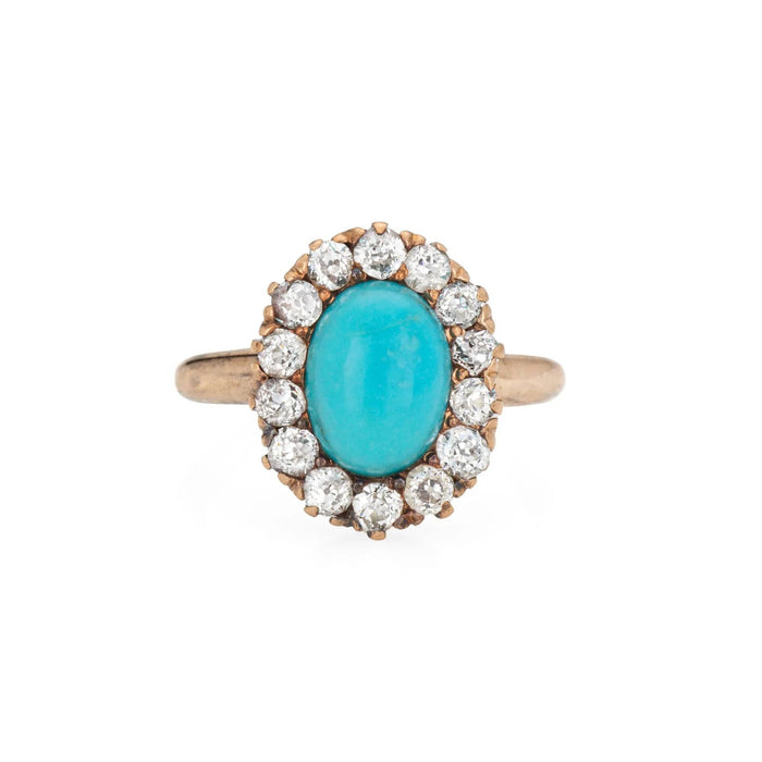 Bague 42 Bague Victorienne Ancienne Turquoise et Diamant 58 Facettes G13554