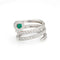 Bague 50 Bague spirale diamant émeraude bande enroulée en or blanc enroulée 58 Facettes G13464