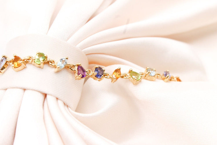 Bracelet Bracelet rivière multicolore or jaune 58 Facettes 250496