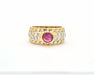 Bague Bague en or jaune avec diamants et rubis 58 Facettes